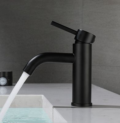 Robinet de lavabo à levier unique noir de salle de bains de robinet de mélangeur de cuisine d'acier inoxydable