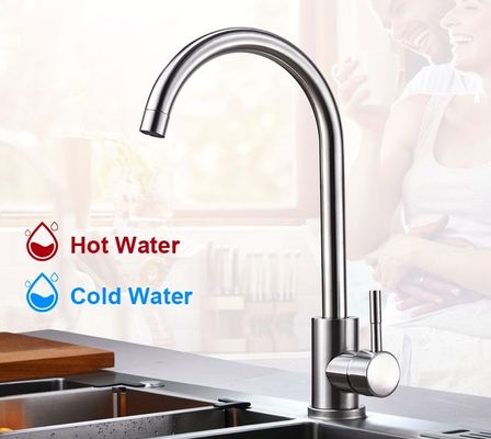 SUS304 dessinant le robinet d'eau chaude et froide de robinet de cuisine d'acier inoxydable pour la cuisine