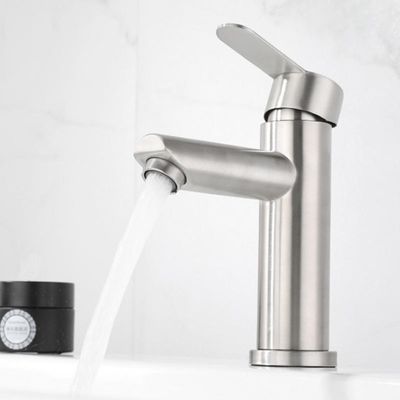 Brosse chaude et froide du trou 304 d'acier inoxydable de robinet simple de bassin de nickel