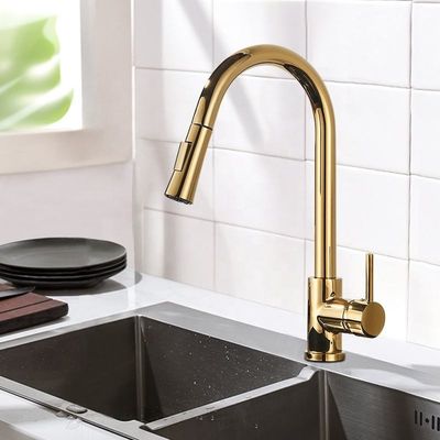 Traction de galvanoplastie d'acier inoxydable en bas de robinet commercial d'évier de robinet de cuisine