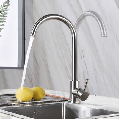 Robinet chaud d'eau froide de poignée simple de robinets d'évier de cuisine d'OEM 304 sans plomb