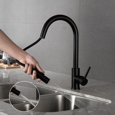 Robinet de distributeur d'eau chaude et froide d'acier inoxydable de robinet balayé de cuisine