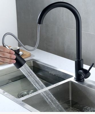 Le noir d'ODM d'OEM retirent le robinet d'eau chaude et froide de tréfilage de robinet de cuisine