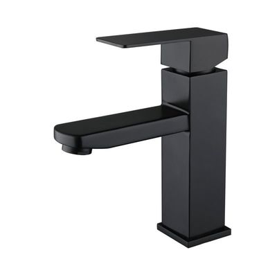 Robinet de galvanoplastie d'eau potable de poignée de salle de bains de bassin de robinet simple froid chaud d'évier