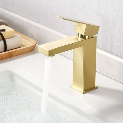 robinet de 12L/Min Brushed Gold Bathroom Basin pour l'immeuble de bureaux