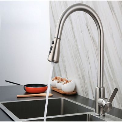 L'OEM a balayé des solides solubles télescopant coffre-fort de poignée de robinet de lavage de plat le double sans plomb