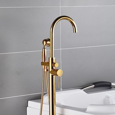 Robinet au plancher TUV de baquet de bâti de plancher de robinet de baignoire d'or d'ODM d'OEM beau
